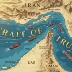 Ормузский пролив на карте Трампа: Strait of Trump